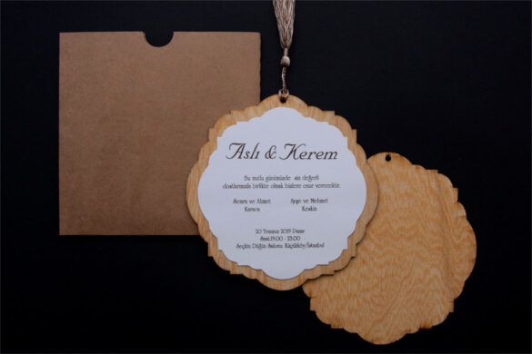 kare kraft zarflı davetiye