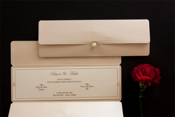 inci aksesuarlı davetiye