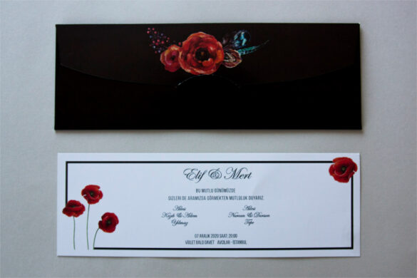 siyah zarflı beyaz davetiye