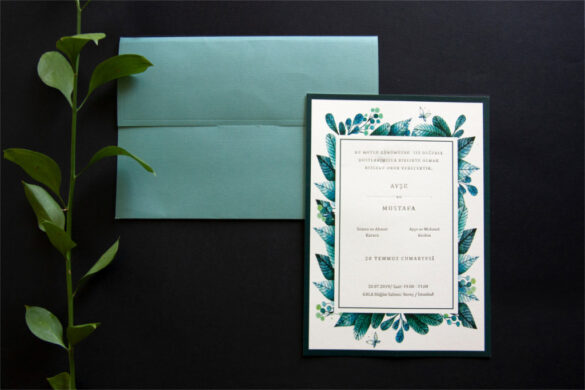 renkli zarflı davetiye