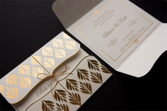 katlanabilir zarflı davetiye