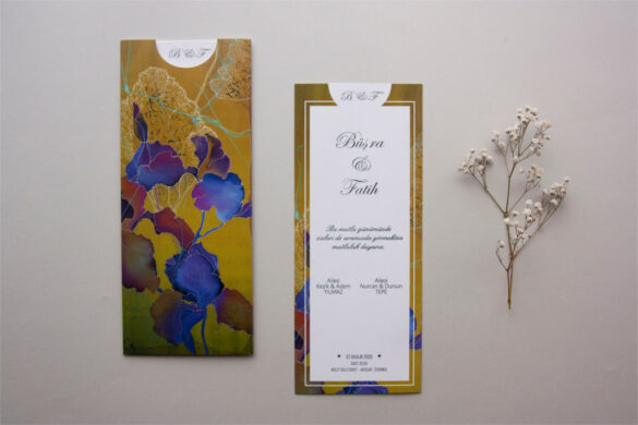 özel renkli zarflı davetiye