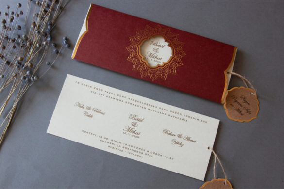 isim kartlı zarif davetiye