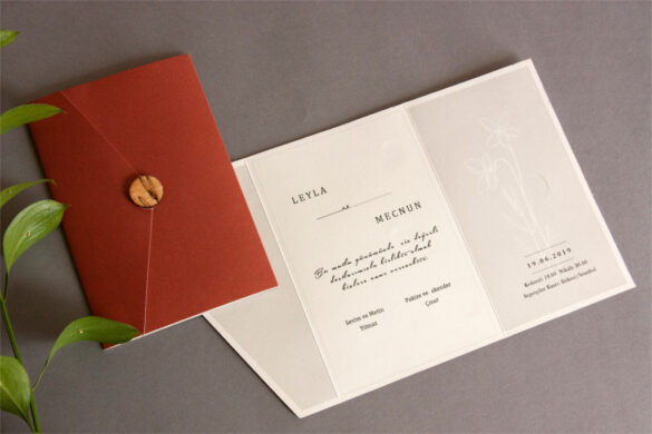 katlanabilir düğün davetiyesi