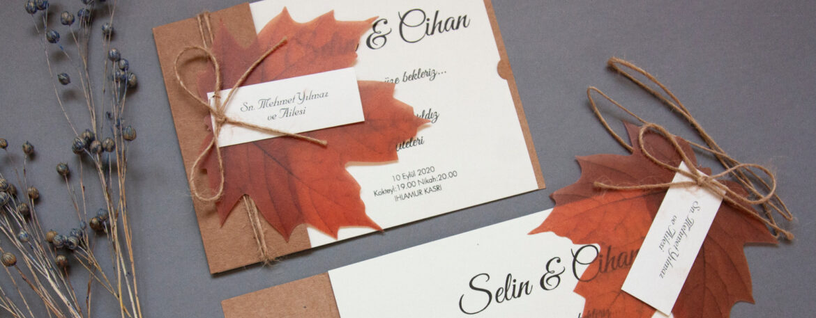 çınar yapraklı davetiye