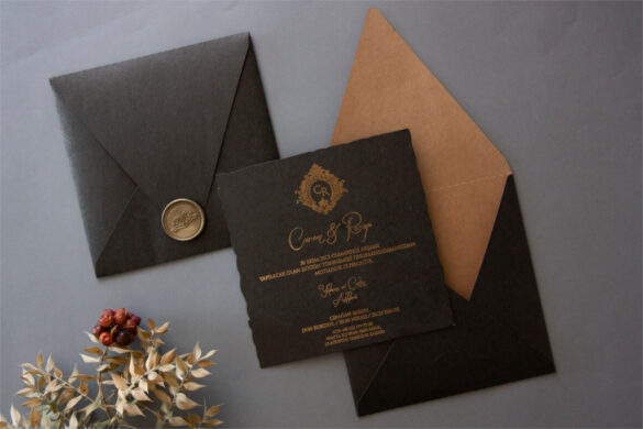 damgalı yaldız baskılı davetiye