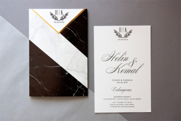 mermer desenli davetiye
