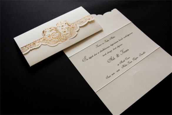 katlanabilir krem davetiye