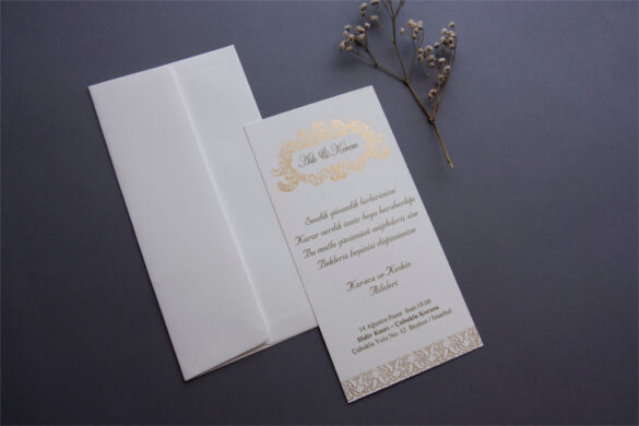 beyaz zarflı uzun davetiye